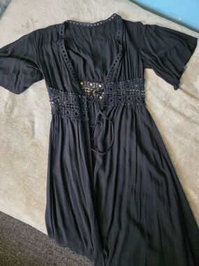 Black Lace-Detail Women's Dress